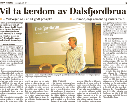Midtvegen615 tar lærdom av Dalsfjordbrua
